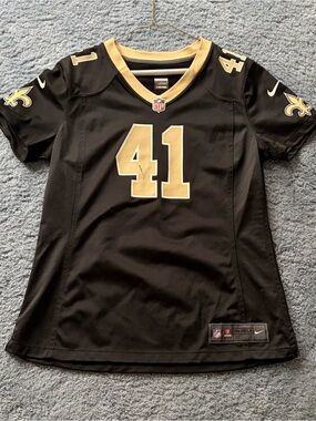 Nike Kids' New Orleans Saints Alvin Kamara #41 Black & Gold Jersey Youth Large